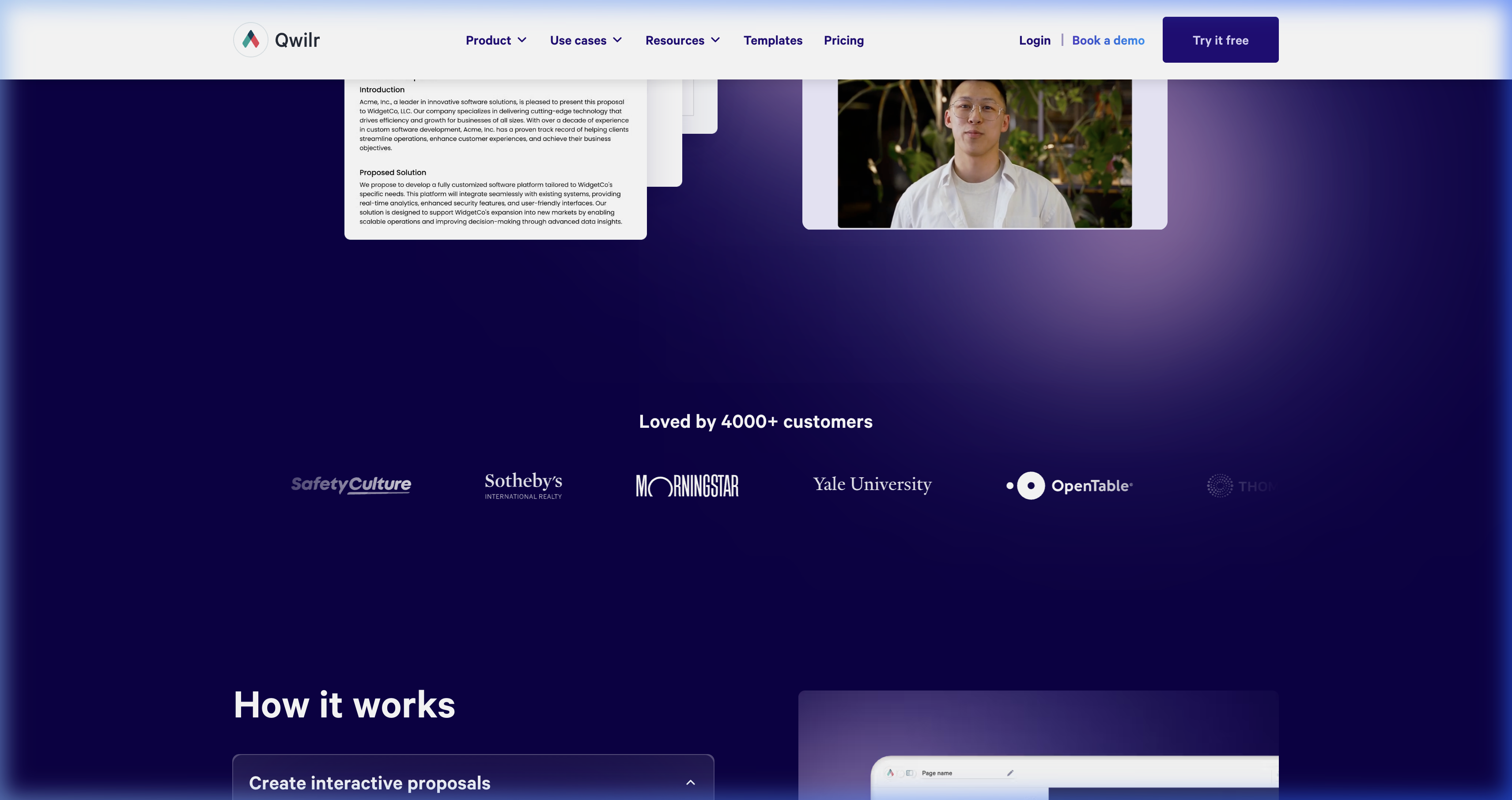 Qwilr interactive proposals