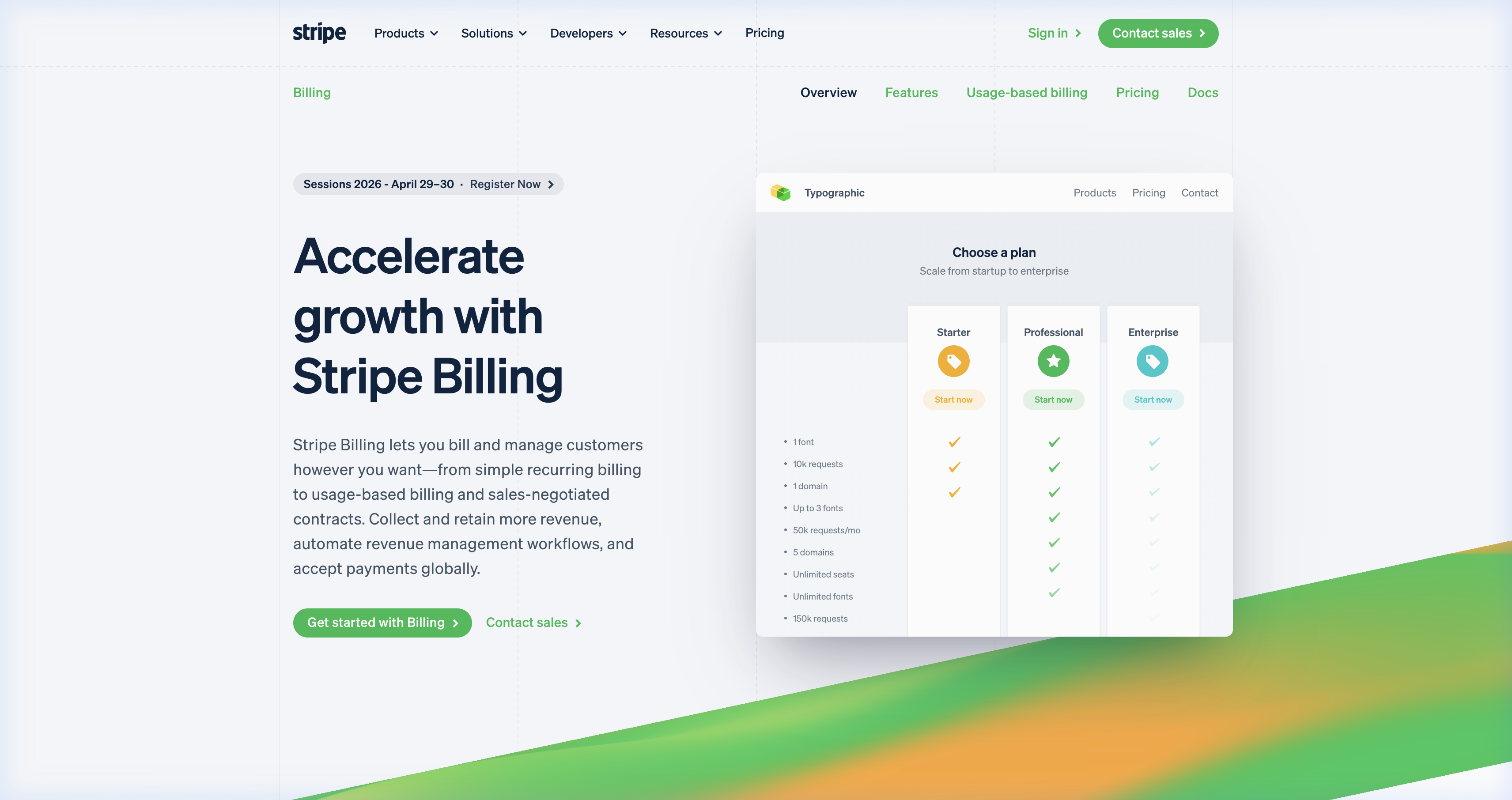 Stripe Billing dashboard
